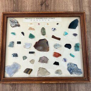 Vintage Mounted Rocks, Gemstones and Minerals Collection
